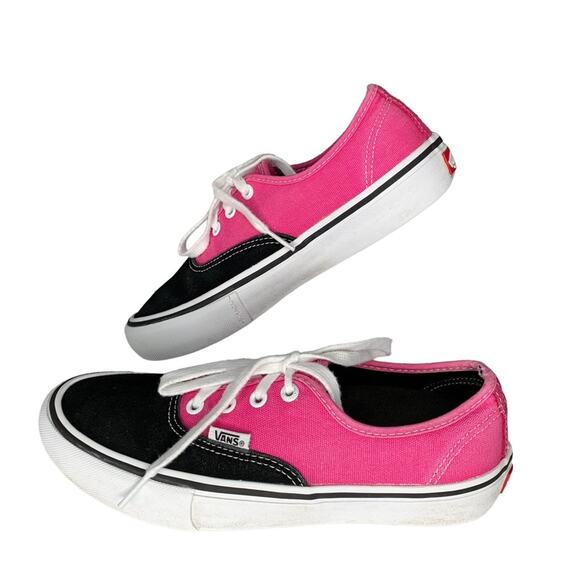 Vans Authentic Pro Suede Canvas Sneaker Magenta Pink Black Size Men 6 - Picture 5 of 16